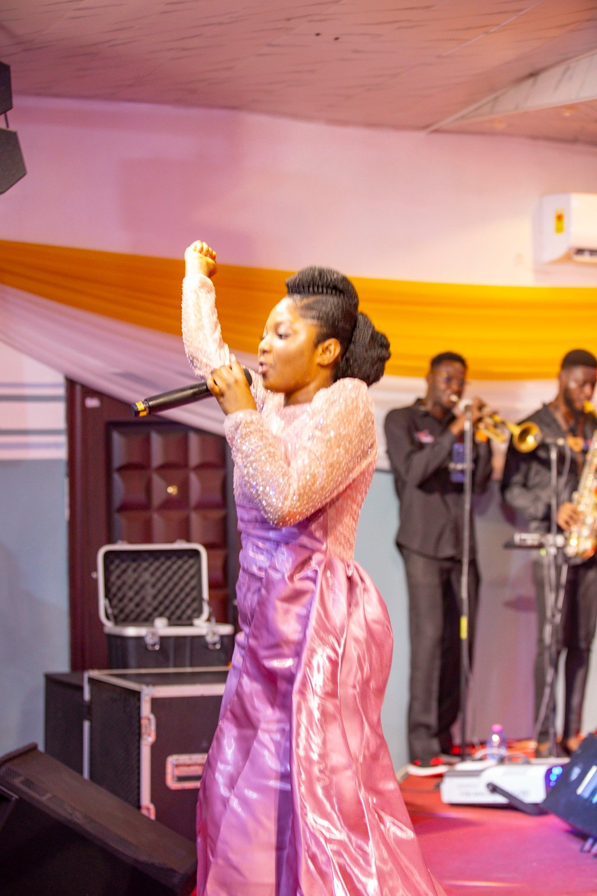Emily performing with her choir